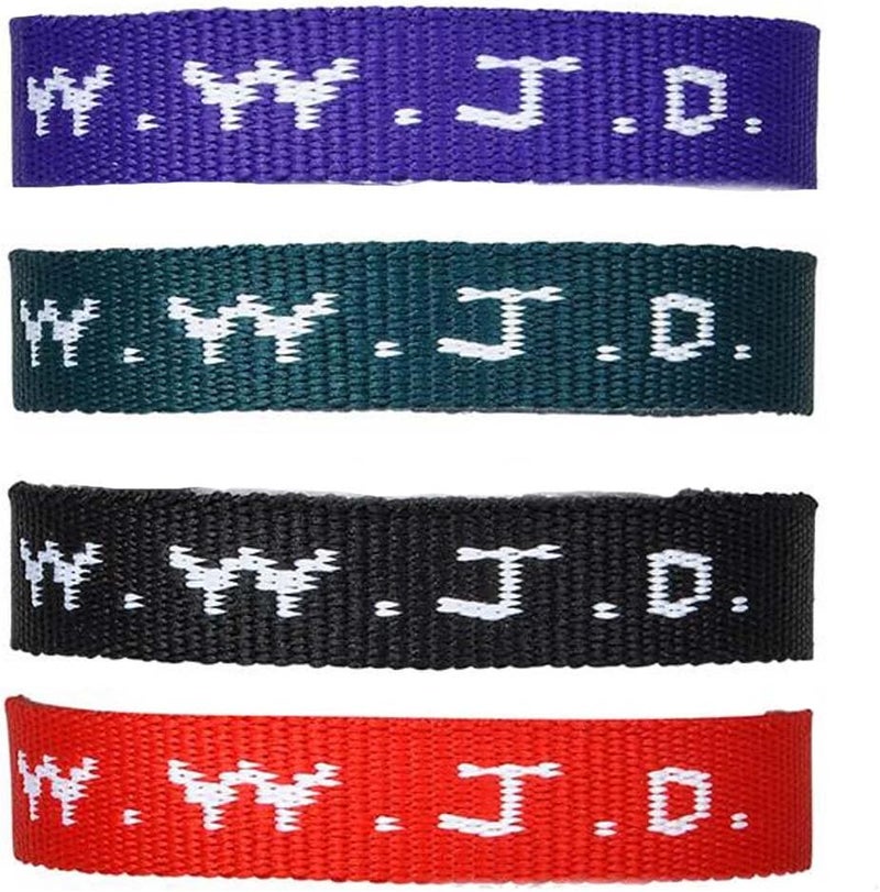 Hengulus 24 Pack WWJD Religious Bracelets - Adjustable Christian Wrist Bands in Red, Green, Purple, and Black - Image 2